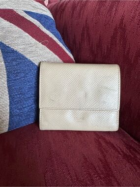 Celine Cream Textured Leather Small Flap Wallet- good condition!